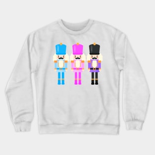 Colorful Nutcracker Trio - Christmas Nutcrackers - Blue, Pink, and Purple - Graphic Art Illustration - Holiday Decor Crewneck Sweatshirt